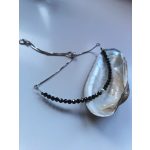 Ellentétek  fekete-fehér luxus karkötő, ezüst