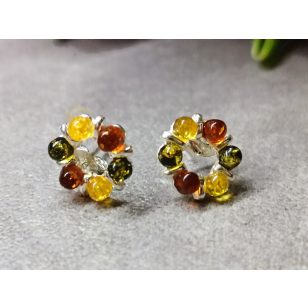 Borostyán virág, ezüst 