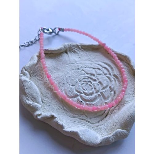 Rózsakvarc apró köves karkötő