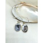 Dentrit/ merlinit / dentrites achát ezüst fülbevaló 