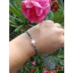 Kék turmalin, igazgyönggyel, ezüst