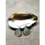 Kétoldalú gyöngyház csepp, ezüst 