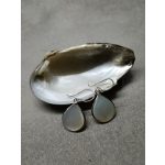 Kétoldalú gyöngyház csepp, ezüst 