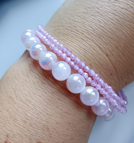 Szelenit Aura Karkötő - Tisztaság és pink fény