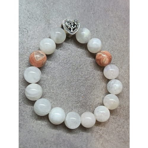 Hófehér szeretet, ezüst szív charmmal