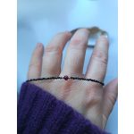 Black&red luxus karkötő, ezüst