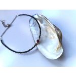 Black&red luxus karkötő, ezüst