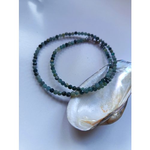 Kékturmalin duplasoros, ezüst karkötő