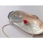 Élégance Rouge Impérial – szolid ovális drágaköves karkötő középen rubinnal