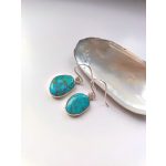 Feuille Azur – amorf türkiz fülbevaló tömör ezüst foglalatban