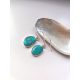 Feuille Azur – amorf türkiz fülbevaló tömör ezüst foglalatban