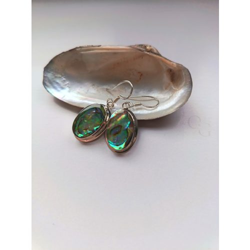 Eclan't Paon – pávakagyló ovalis alakú ezüst fülbevaló