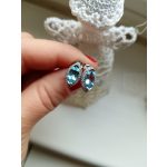 Kék topáz luxus fülbevaló, ezüst 