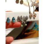 Kék topáz luxus fülbevaló, ezüst 