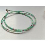 Amazonit rubinnal, duplasoros karkötő, ezüst