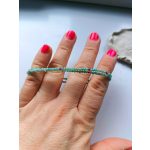 Amazonit rubinnal, duplasoros karkötő, ezüst