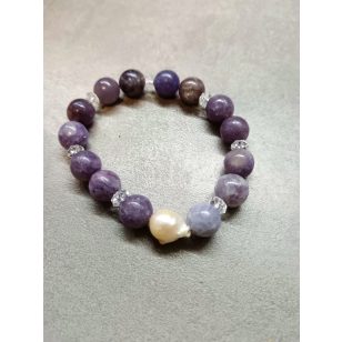 Lepidolit extra gyönggyel 