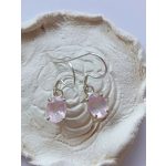 Rózsakvarc ezüst fülbevaló