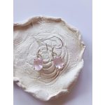 Rózsakvarc ezüst fülbevaló