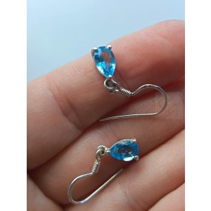 Kék topáz ezüst fülbevaló 