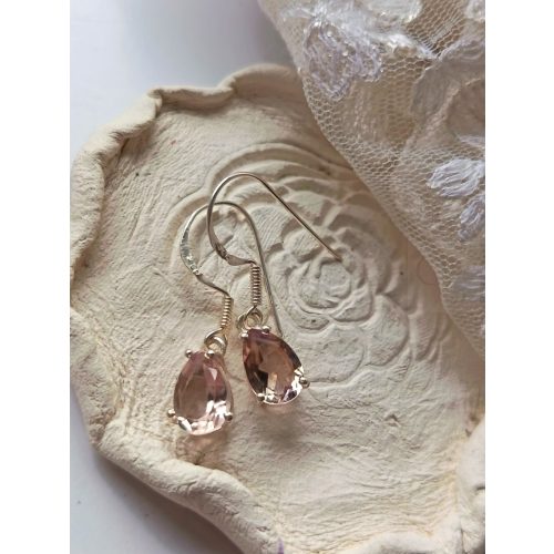 Ametrin, ezüst fülbevaló