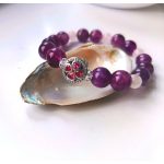 Málna szívek, ezüst karkötő