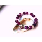 Málna szívek, ezüst karkötő