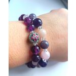 Málna szívek, ezüst karkötő