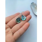 Nacre Paon – pávakagyló csepp alakú ezüst fülbevaló