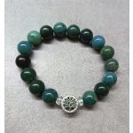 Életfa mélyzöld ezüst karkötő