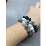 Életfa mélyzöld ezüst karkötő