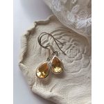 Citrin, ezüst fülbevaló